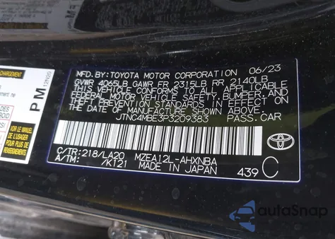 2023 Toyota Corolla Xse from USA, damaged, VIN JTNC4MBE3P3209383